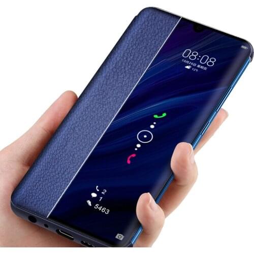 For Huawei P30 Cheap Discount PU Leather Case Smart Sleep Cover For Huawei P30 Pro Intelligent View Window