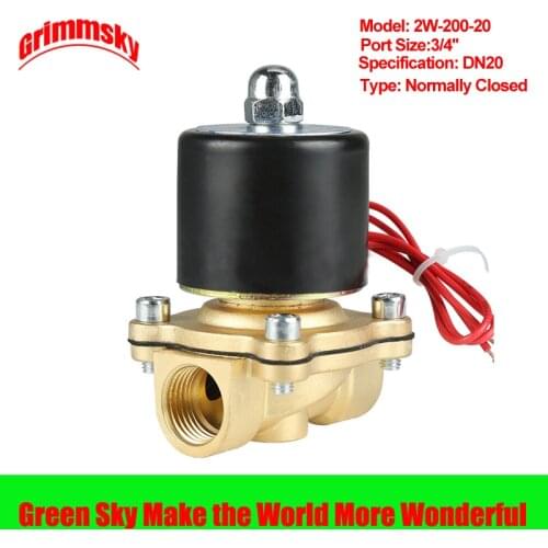 DC12V/24V/AC110V/220V 2 way 2 position 3/4'' port water air diesel gas low viscosity fluids normally closed solenoid valve 24v