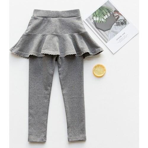 LZH Kids Clothing Girls Leggings 2020 Autumn New Lace Pants Sweet Casual College Style Girls Trousers Solid Color Pant 3-8 Years