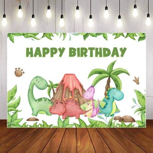 Mehofond Photography Background Tropical Jungle Cartoon Dinosaur Kid Child Newborn Birthday Party Portrait Backdrop Photo Studio