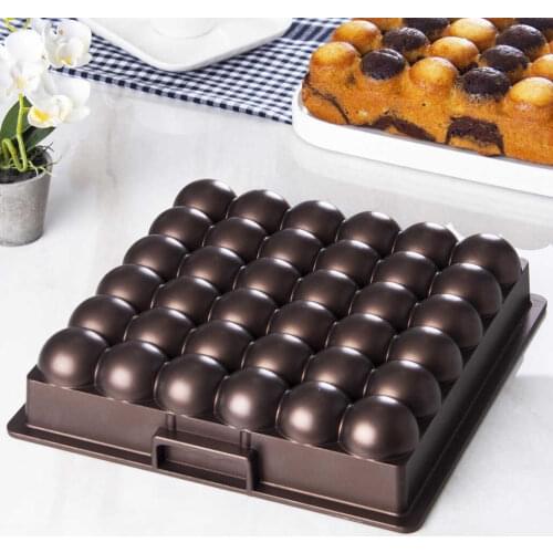 XDD-11736 Atom Casting Granite Cake Mould Mocha and White color options