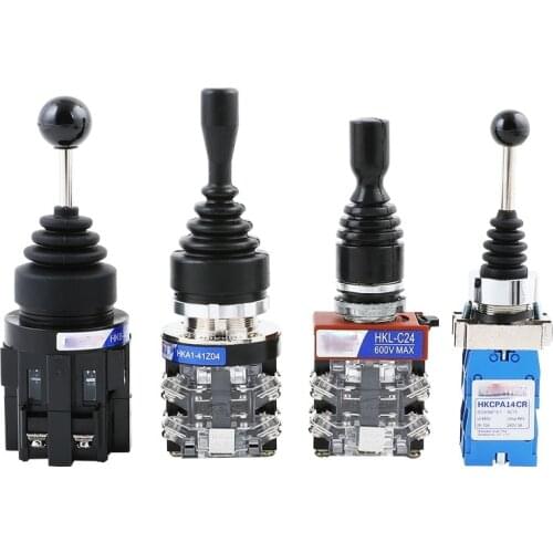 Inductrial Joystick Switch 2/4 Directions Momentary Latching 4 Position 4NO Self Reset Wobble Stick Monoleber HKA1 Cross Switch
