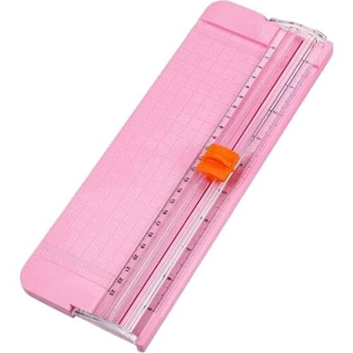 JIELISI 9090 Mini Small Slide Cutter Cut Paper Cutter Cutter Color:Pink