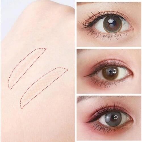 Glue-free Lace Double Eyelid Stickers Mesh Hollow Breathable Olive Invisible Flesh-colored Stickers Eyelid Double I2S5