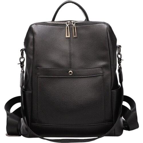 High Quality Leather Backpacks Women High Capacity Shoulder Bag Lady Travel Backpack Mochilas School Bags for Teenage Girl C1673