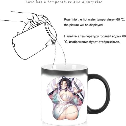 Full Woman Warrior Color Changing Mug Creative Fallout Style Heat Sensitive Reveal cup Ceramics Coffee Cups Gift BSKT-094