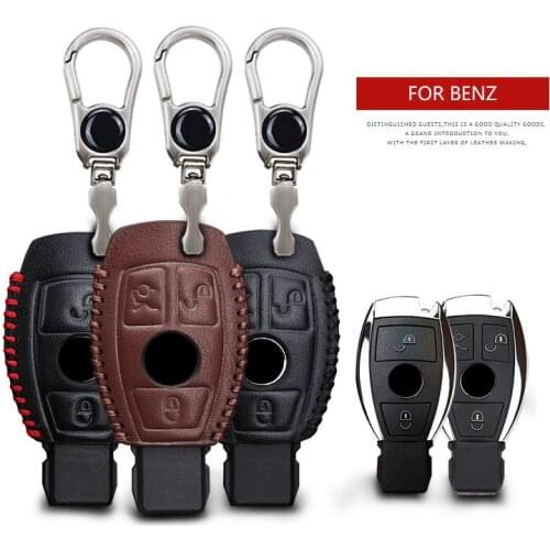 KUKAKEY Car Logo Keychain Key Case For Mercedes Benz Accessories CLA W203 W204 W205 W210 W211 W124 Anti-wear Key Cover Shell Bag