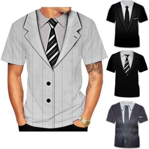 Summer New Mens Fashion Short-sleeved Casual Short-sleeved Personality 3D Printed T-shirt