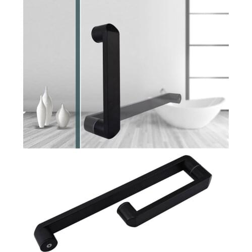 Best 304# Stainless Steel Round Square Glass Door Pull Handle Commercial Shower box Matt Black