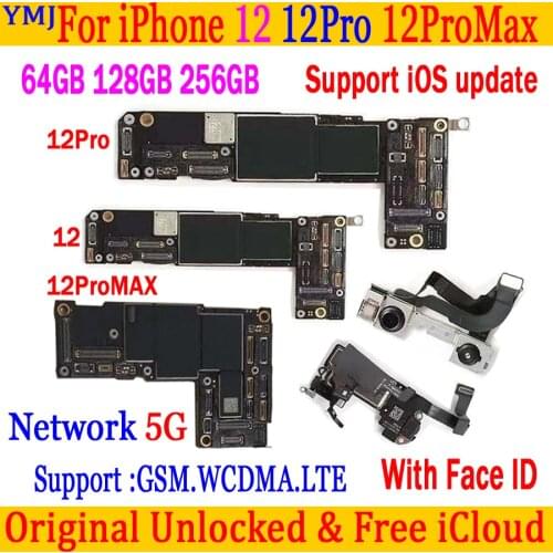 Factory Unlocked Motherboard For iPhone 12 Pro max 11 pro max Mainboard with Face ID IOS Update Support 4G LTE 5G Network MB