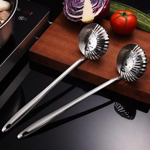 Stainless steel hot pot multi purpose soup shell cooking leaky spoon soup slag separation dual purpose Hotel scoop kitchen tools