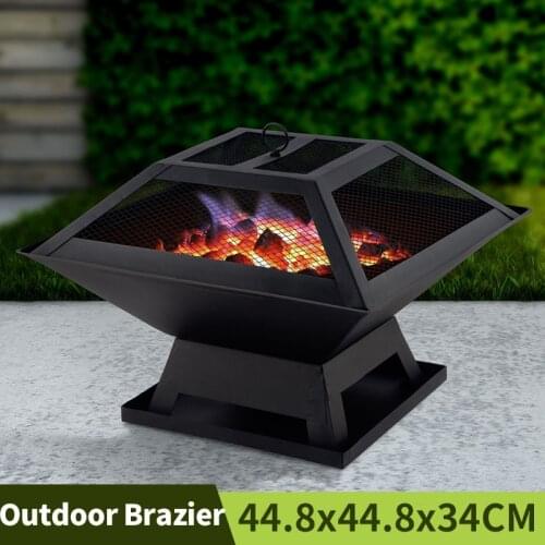Modernisation Square BBQ Grill Outdoor Heater Garden Outdoor Fireplace Portable Fire Pit Contracted Barbecue Brazier Wood Stove