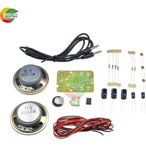 Ziqqucu TDA2822M Power Amplifier Module 0.25W DC 4.5V-9V 2 Channel Amplifier Board with Loud Speakers DIY Kit