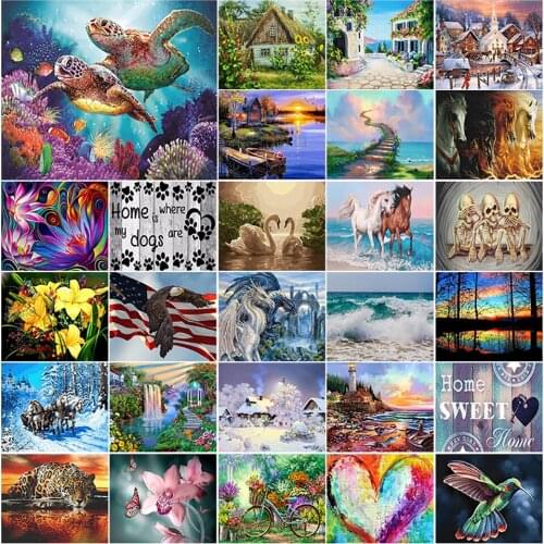 Landscape Animal Diamond Painting Kits Full Square/Round Diamond 5D DIY Diamond Embroidery Diamond Mosaic Home Decor Gift