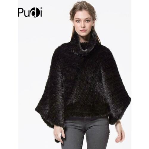 Pudi CT7037 The New Womens Poncho Rex Mink Fur Coat 2017 New Arriving Women Warm Shawl Poncho Warp Jackets Overcoats