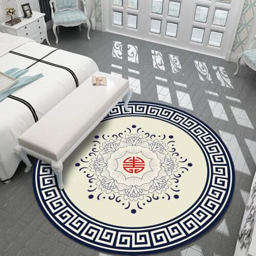 New Chinese Round Carpet Classical Flower Bird Chinese Style Home Living Room Coffee Table Bedroom Non-slip Floor Mat Rugs