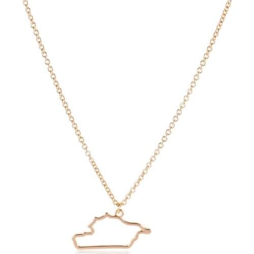 5 Outline hollow Asia Syria map State geography Necklace city Hometown geometric souvenir Clavicle Pendant Necklace Jewelry