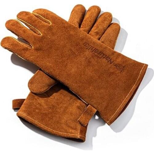 Flame Retardant Heat Insulation Gloves Cow Split Leather Outdoor Camping Picnic Gloves NH20FS042 Naturehik