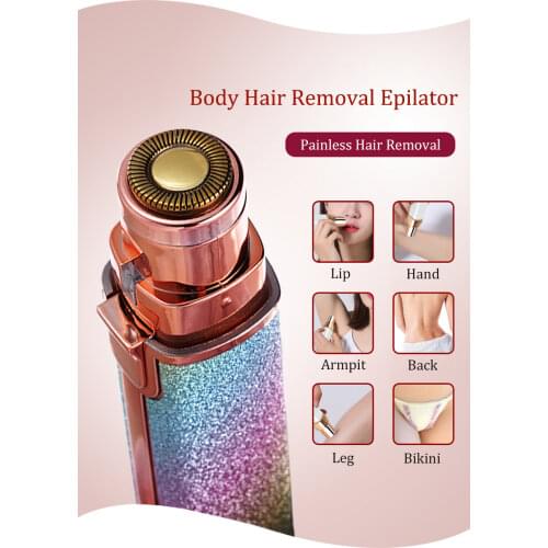 2 in 1 Rechargeable Body Facial Lipstick Shape Hair Removal Mini Painless Razor Shaver