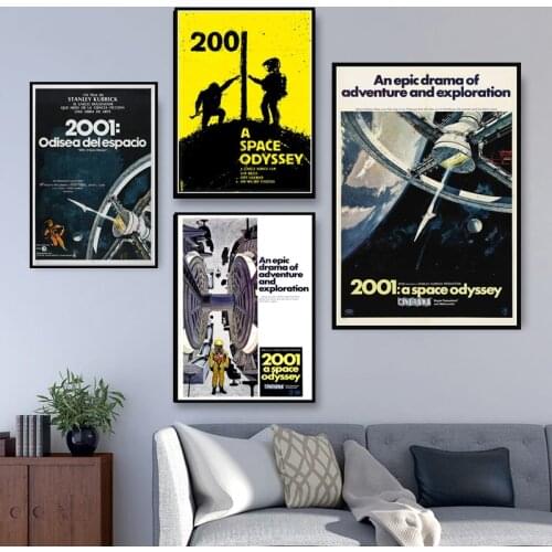 Poster And Prints Hot 2001 A Space Odyssey Movie Pop Retro Anime Painting Wall Canvas Wall Pictures For Living Room Home Decor