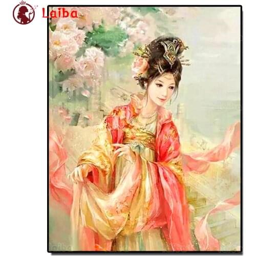 Full Square round drill Diamond painting Chinese classical beauty Diamond embroidery Japanese singer, geisha Cross stitch decor