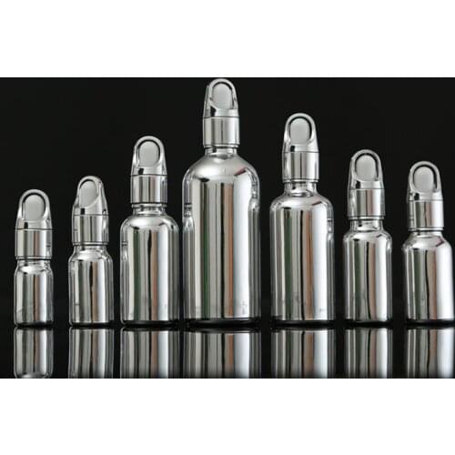 5/10/15/20ml Empty Golden Silver Dropper Glass Bottle Perfume Vial Nasal Oil e Liquid Makeup Refillable Containers Package F2012