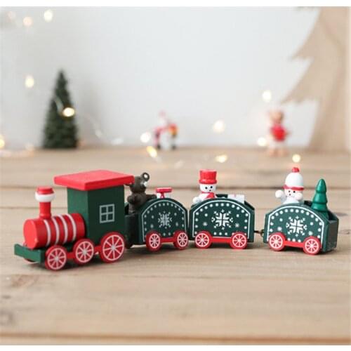 Christmas Decorations Train Christmas Decorations for Home Wooden Santa Kids Toys Ornament Navidad 2022 New Year Gift Kerst