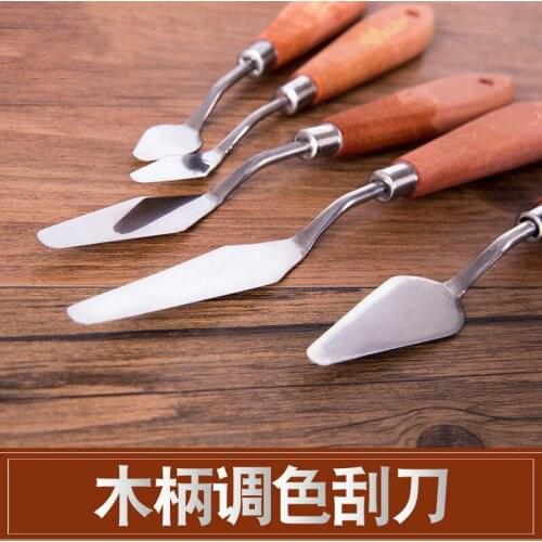 Stainles steel oil painting scraper color matching knife set acrylic paint color mixing knife painting tool oil painting scraper