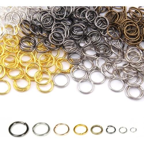 200pcs/lot 3 4 5 6 8 10 mm Jump Rings Split Rings Single Circle Open Loop Connectors Diy Accessories for Jewelry Making Supplies