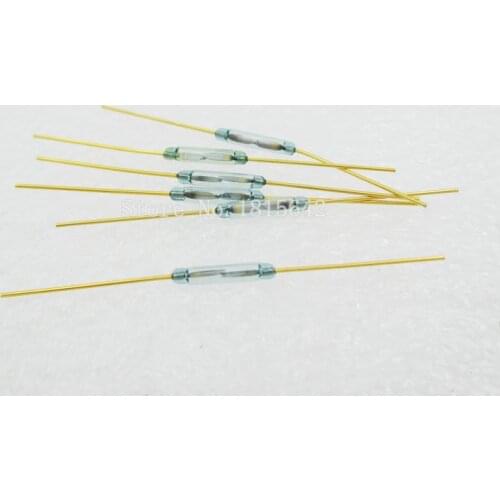 5PCS/LOT Reed Switch 1.8*10mm Magnetic Control Switch Green Glass Reed Switches Glass Normally Open Contact For Sensors