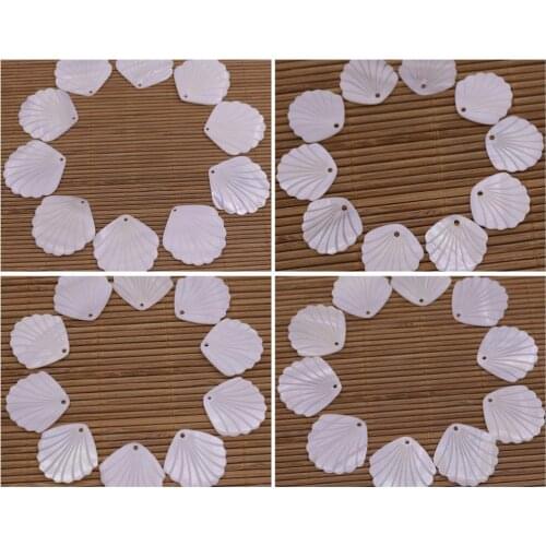 10 PCS Fan Shape Shell Flower Mother of Pearl Jewelry Making Choose Size