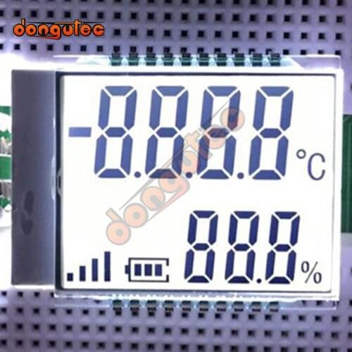 20PIN TN Positive 7-Digits Segment LCD Panel Temperature Humidity LCD Screen White Backlight