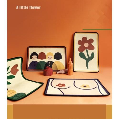 50x80cm flower printed door mat suede dustproof bedroom entrance hall floor mat bathroom foot pad absorb water carpet rug