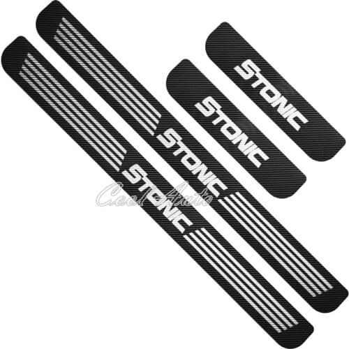 For KIA STONIC Accessories 2021 2020 2019-2017 Stainless Carbon Chrome Car Door Sill Kick Scuff Plate Protector Trim Cover Pedal