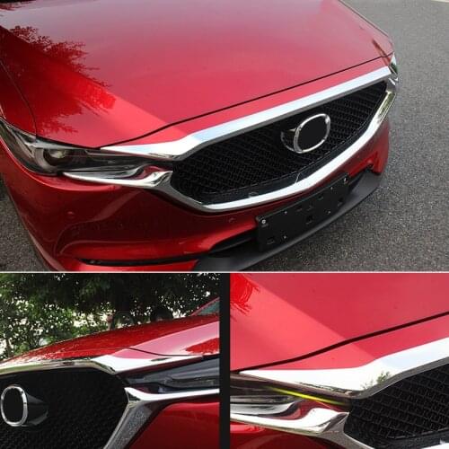 Car Accessories for Mazda CX-5 CX5 KF 2017 2018 2019 2020 ABS Chrome Front Hood Cover Molding Trim 1 Piece