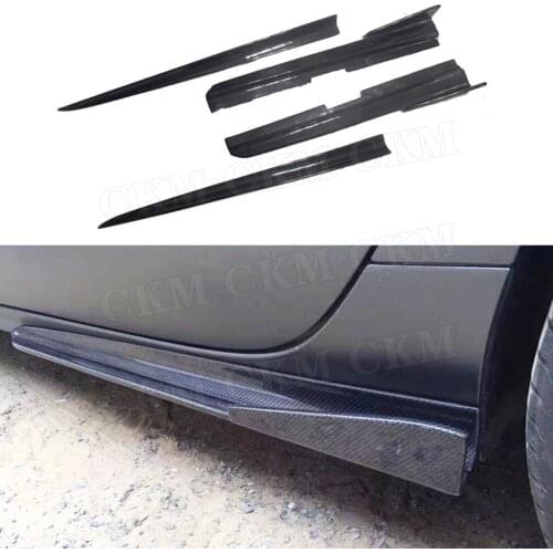 Carbon Fiber Side Skirts Door Aprons Winglet For Audi A7 S7 RS7 2012 2013 2014 4PCS/Set Fins Shark Style External Decoration