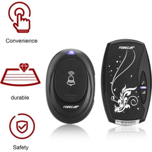 Digital Wireless Waterproof Doorbell 36 Sounds Chimes 1 To 1 Receiver Plug-in Type Doorbell Black Fashion Home Door Bells