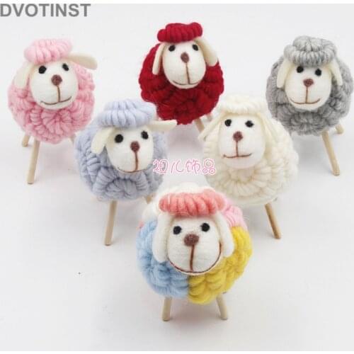 Dvotinst Newborn Baby Photography Props Creative Prop Handmade Wool Mini Sheeps for Studio Shooting Decorations Photo Props