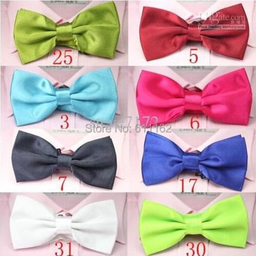 Gravatas de seda solid color bow ties neck tie knot mens necktie bows 36colors bowtie