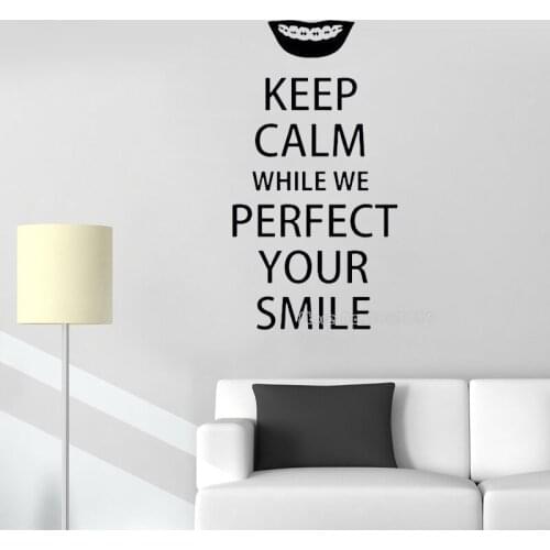 Keep Calm Dentist Teeth Dental Gift Dental Wall Vinyl Decal Dentist Office Sticker Vinyl Art Interior Decorate Poster LL165