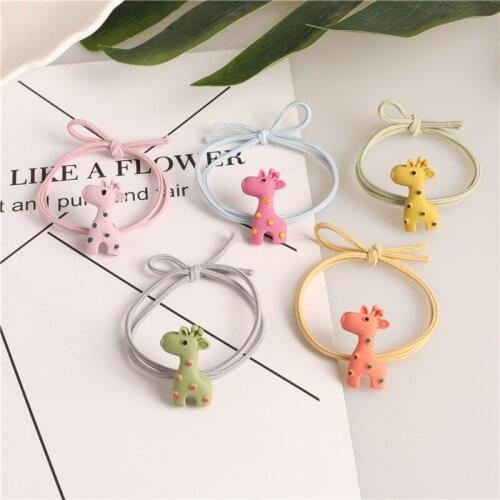 Cartoon Giraffe Exquisite Girls Elastic Hair Bands Horsetail Hair Rope Head Band Hair Accessories For Women HeadWear