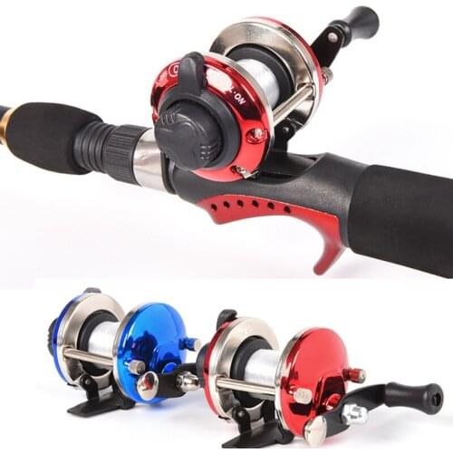 Fishing Winter Baitcasting Reel Mini Metal Bait Casting Boat Fishing Wheel Roller Coil with 50m/164.04ft Line Wire HQ