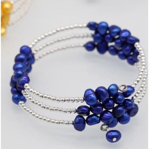 Beautiful SS 925 Pearl Bracelet Hand-made Warp Bracelet 3 Layers 10 Colors Available Christmas Gift