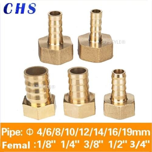 Brass Hose Fitting 6/8/10/12/14/16/19mm Barb Tail 1/8" 1/4" 3/8" 1/2" 3/4" 1" BSP Female Thread Copper Connector Coupler Adapter