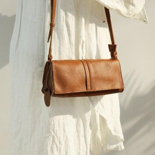 Cowhide Small Shoulder Bag Womens Bag Messenger Bag 2021 New Soft First Layer Leather Retro Style,womens Shoulder Bags