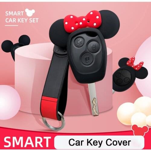 For Smart 451 Fortwo 453 Fortwo Forfour Bow Knot Cute Car Key Case Shell Remote Fob Cover Key Protector Auto Accessories