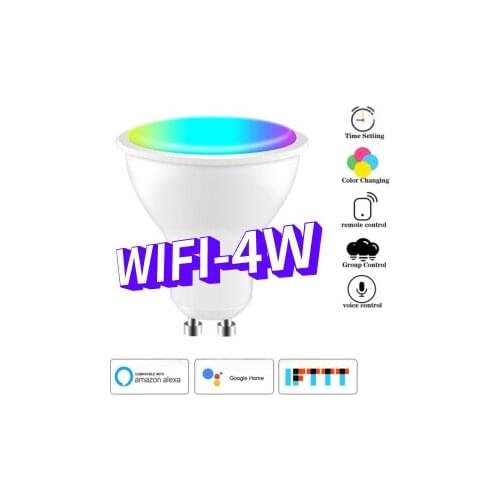 Mini GU10 WiFi Smart Light Bulb Cooling and Warming Lamp Cup E27 Dimming Color Spiral Port Wireless Smart Bulb Control LED Light