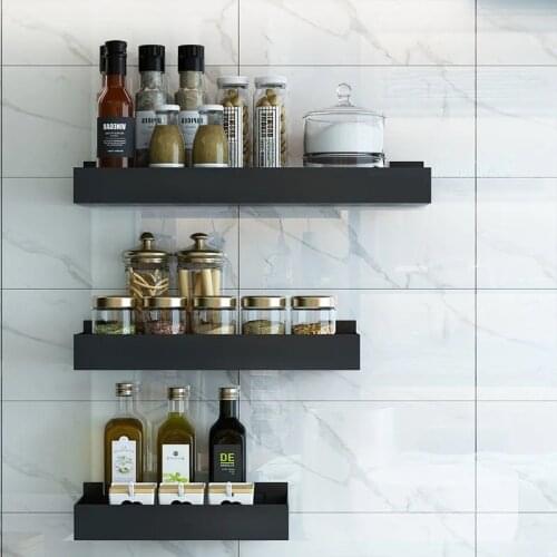 Multifunction Stainless Steel Shelf For Kitchen Storage Rack Organizer Self-adhesive Wall Mounted Shelf Bathroom Shower Shelf