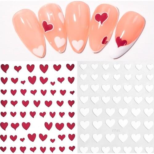 3D Nail Art Stickers Adhesive High Quality MultiColor Love Heart Stars Design DIY Nail Decals Foils Wraps Decorations