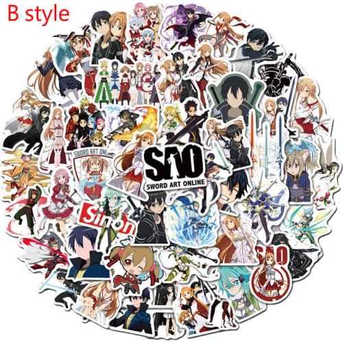 10/30/50pcs/pack Japanese anime Sword Art Online Stickers Lable For Refrigerator Cars Helmet DIY Gift box Bicycle Guitar Skate